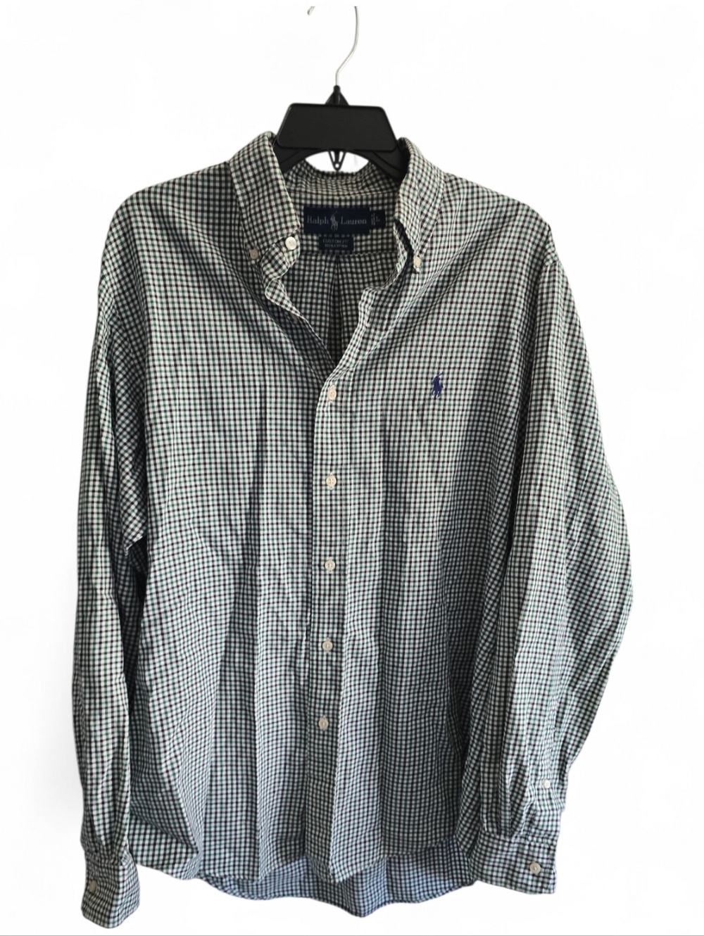 Ralph Lauren Mens Custom Fit Plaid Button Down 100% Cotton| Size Large - Picture 2 of 6